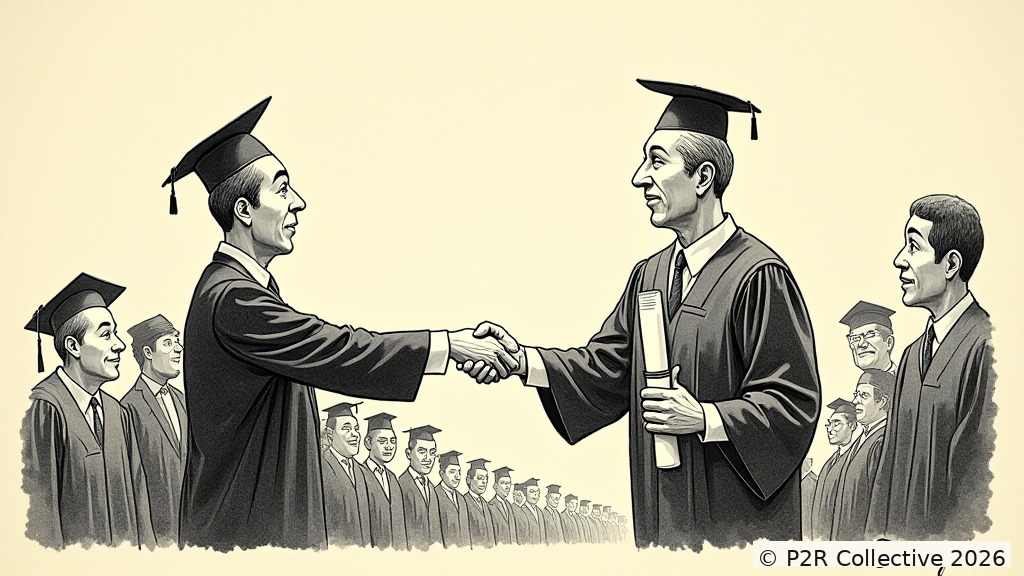 Editorial illustration for: The AI Intern Completed My Degree. I Just Collected the Certificate