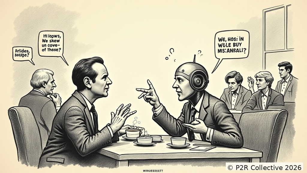 Editorial illustration for: The Algorithm Matched Me With My Replacement. We Get Along Great