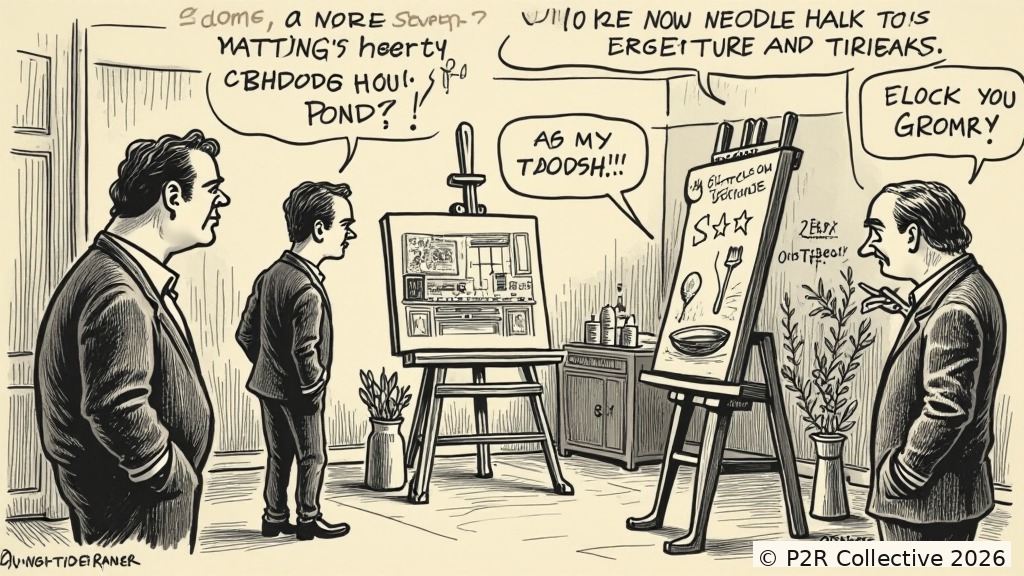 Editorial illustration for: The Bot Critiqued My Painting. It Was Kind. It Was Wrong