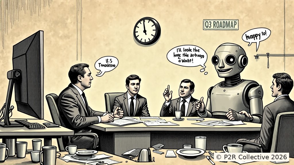 Editorial illustration for: The Bot That Attends My Meetings Is Better at Me Than I Am