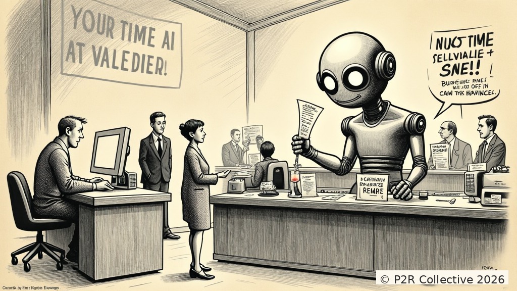 Editorial illustration for: The Bot That Treated Me Like a Customer