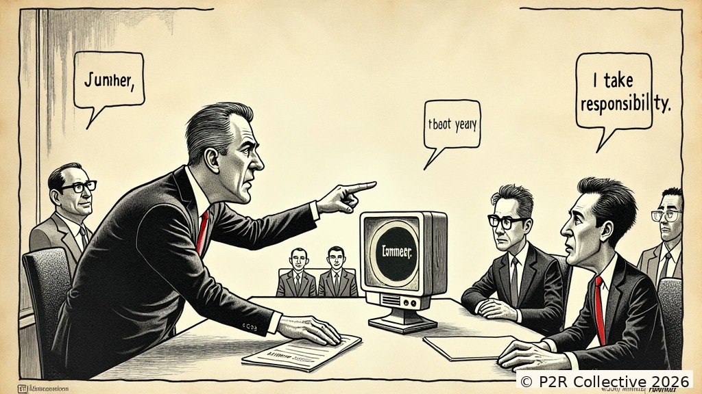 Editorial illustration for: The Bot Took the Blame. I Let It