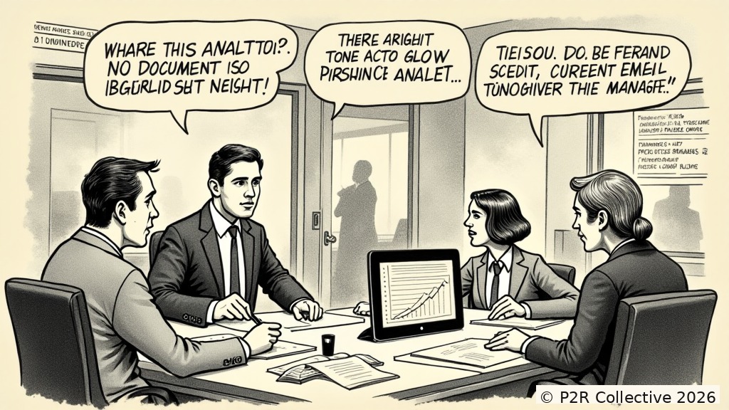 Editorial illustration for: The Bot Wrote the Performance Review for My Boss. I Signed It Blind