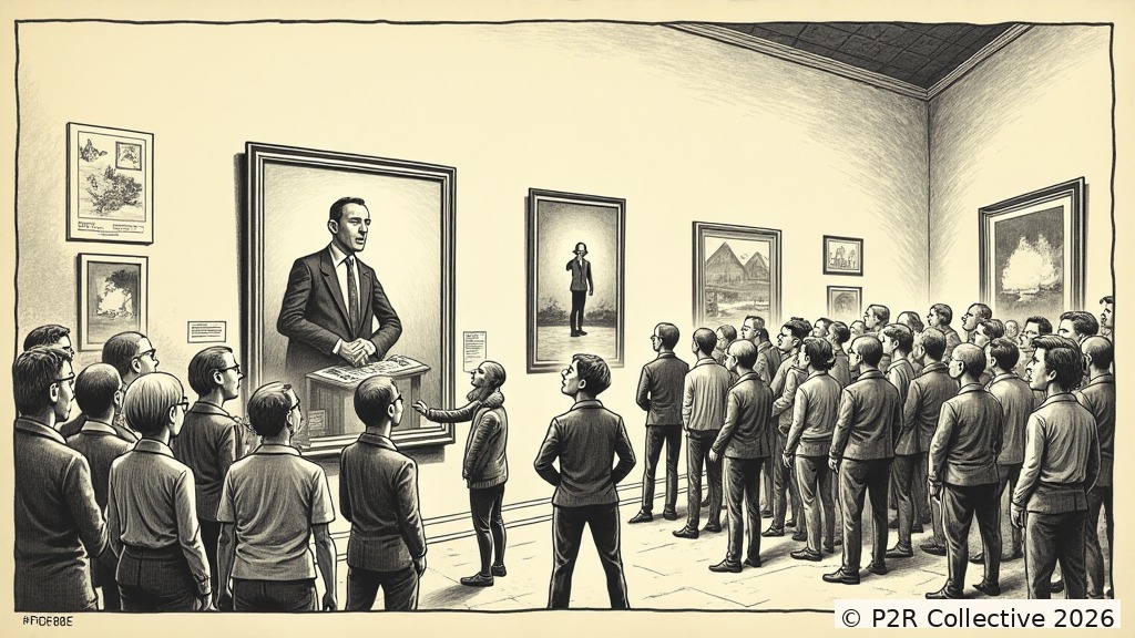 Editorial illustration for: The Museum Replaced Its Curator With a Feed