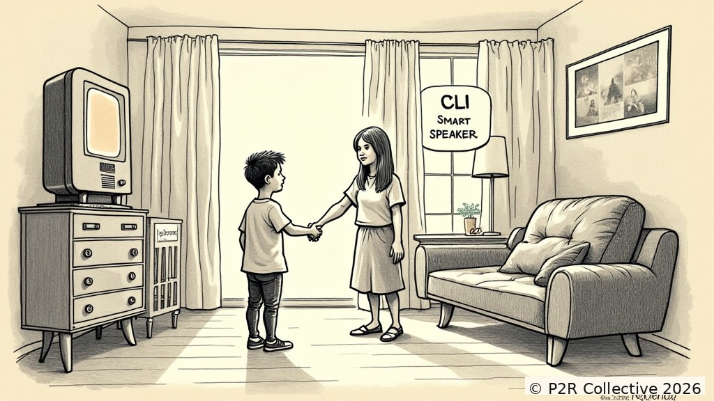 Editorial illustration for: The Smart Speaker Heard My Son Ask About Death. It Answered